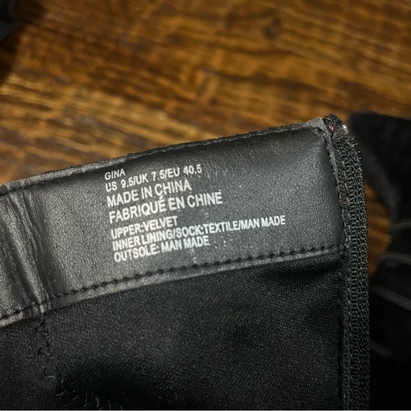 JustFab Black Velvet high heel boots - Picture 9 of 10